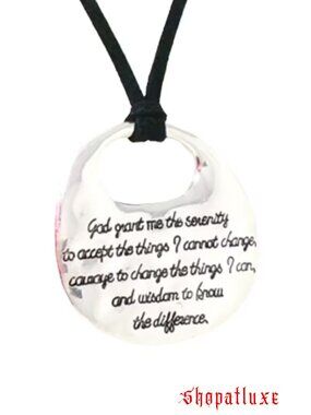 Serenity Prayer Disc Necklace